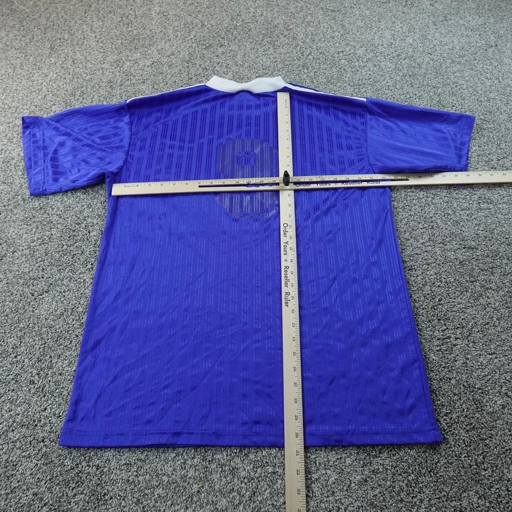 VTG‎ Adidas Shirt Mens XL Blue Striped 9 Soccer Futbol Football Jersey USA 90s